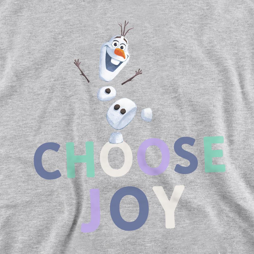 Athletic Heather - Side - Frozen Childrens-Kids Choose Joy Olaf Heather Pullover Hoodie
