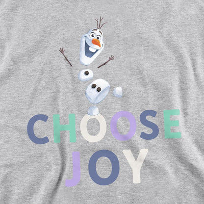 Athletic Heather - Side - Frozen Childrens-Kids Choose Joy Olaf Heather Pullover Hoodie