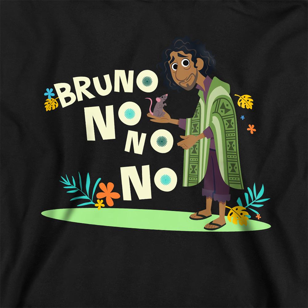 Black - Side - Encanto Childrens-Kids No, No, No Bruno Heather Hoodie