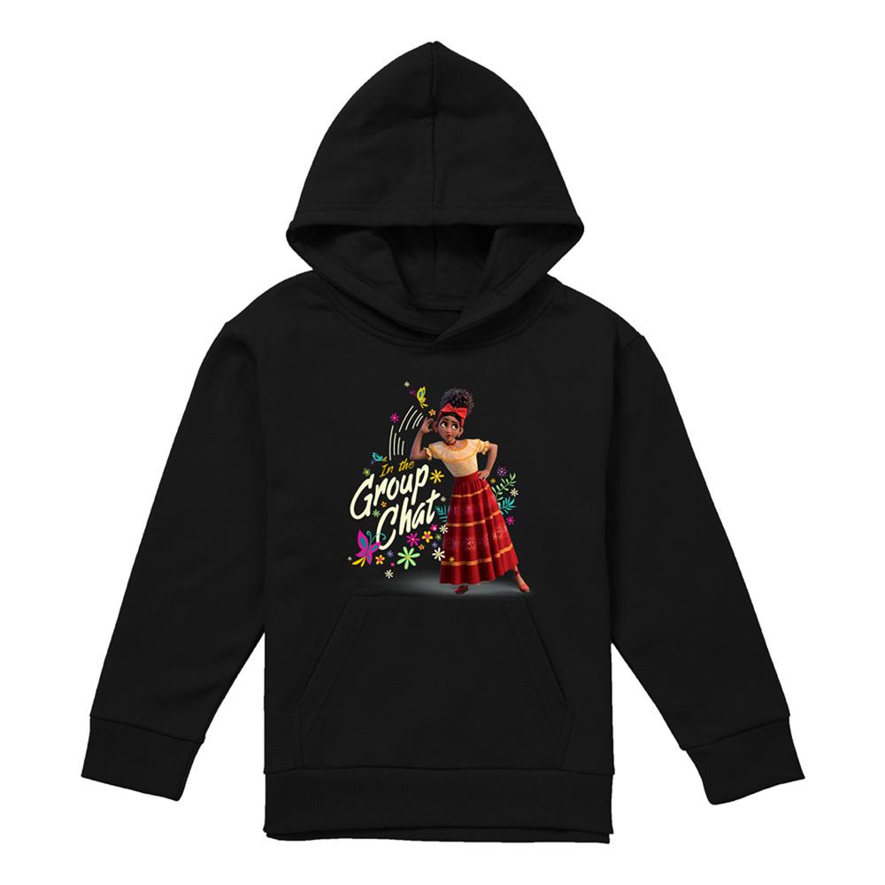 Black - Front - Encanto Childrens-Kids In The Group Chat Dolores Hoodie