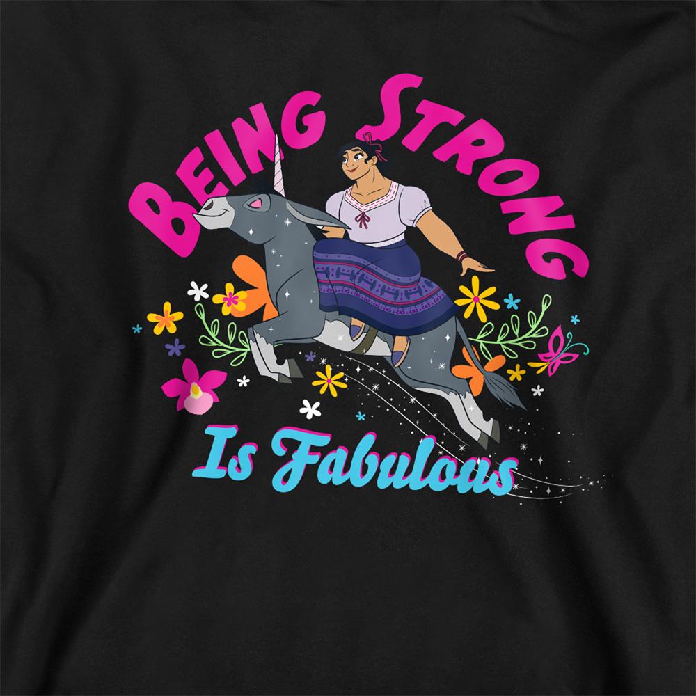 Black - Back - Encanto Childrens-Kids Being Strong Is Fabulous Luisa Hoodie