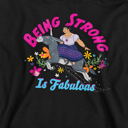 Black - Back - Encanto Childrens-Kids Being Strong Is Fabulous Luisa Hoodie