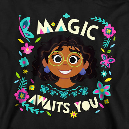 Black - Back - Disney Childrens-Kids Magic Awaits You Mirabel Hoodie