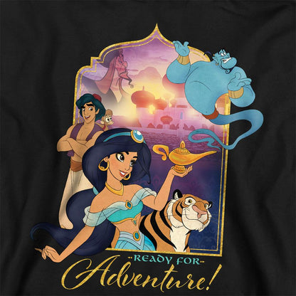 Black - Back - Aladdin Childrens-Kids Ready For Adventure Jasmine Abu Rajah Genie Pullover Hoodie