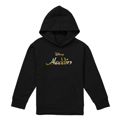 Navy - Front - Aladdin Childrens-Kids Logo Pullover Hoodie