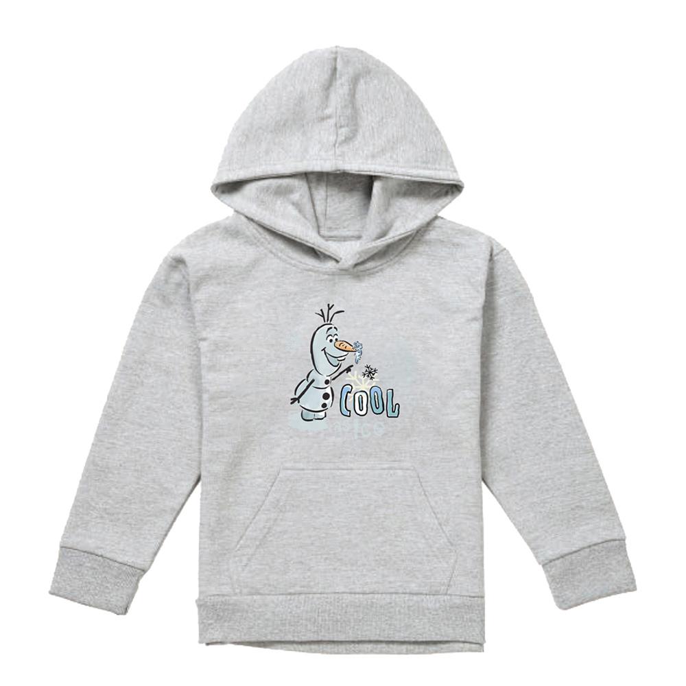 Athletic Heather - Front - Frozen Childrens-Kids Cool As Ice Olaf & Bruni Heather Pullover Hoodie