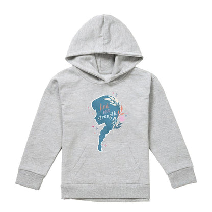 Athletic Heather - Front - Frozen Childrens-Kids Find Your Strength Anna Silhouette Heather Pullover Hoodie