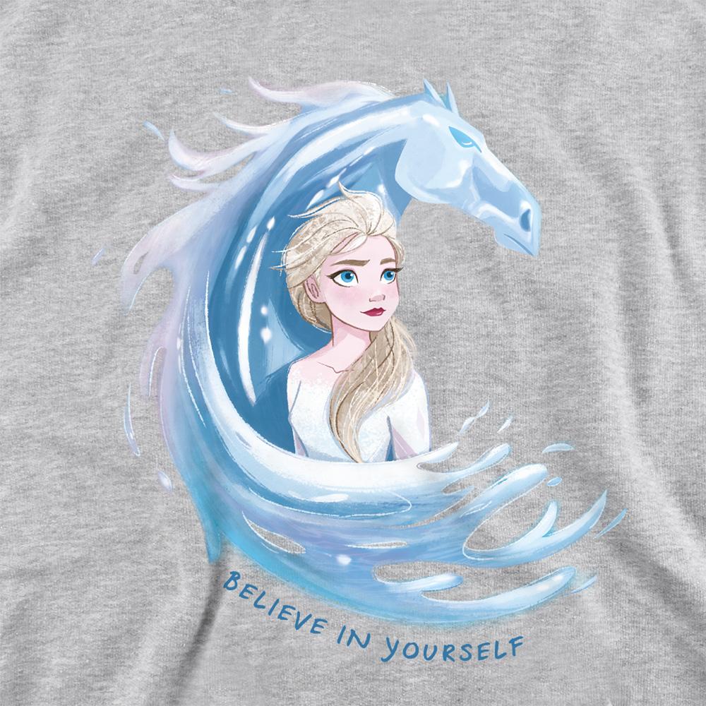 Athletic Heather - Back - Frozen Childrens-Kids Believe In Yourself Elsa & Nokk Heather Pullover Hoodie