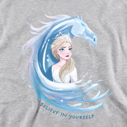 Athletic Heather - Back - Frozen Childrens-Kids Believe In Yourself Elsa & Nokk Heather Pullover Hoodie