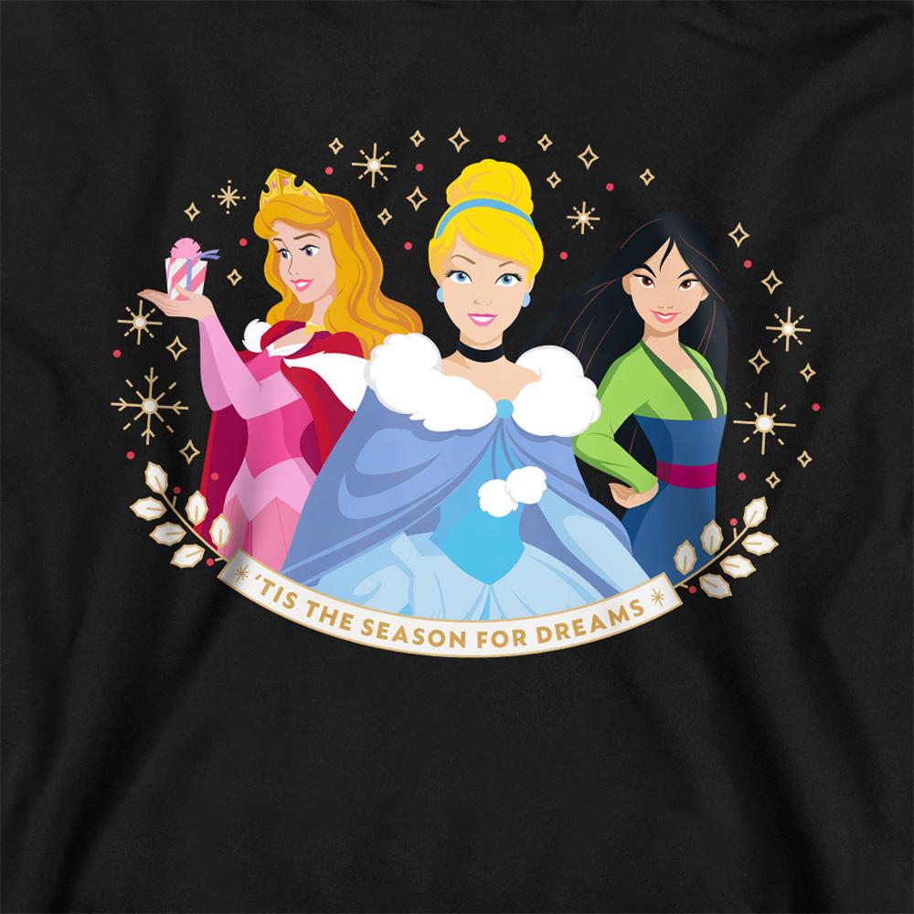 Navy - Back - Disney Princess Childrens-Kids Tis The Season For Dreams Christmas Hoodie
