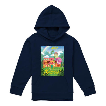 Navy - Front - Encanto Childrens-Kids Magic Awaits You...Casa De Los Madrigal Poster Hoodie