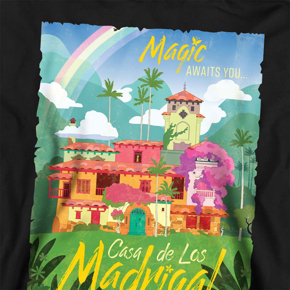 Black - Back - Encanto Childrens-Kids Magic Awaits You...Casa De Los Madrigal Poster Hoodie