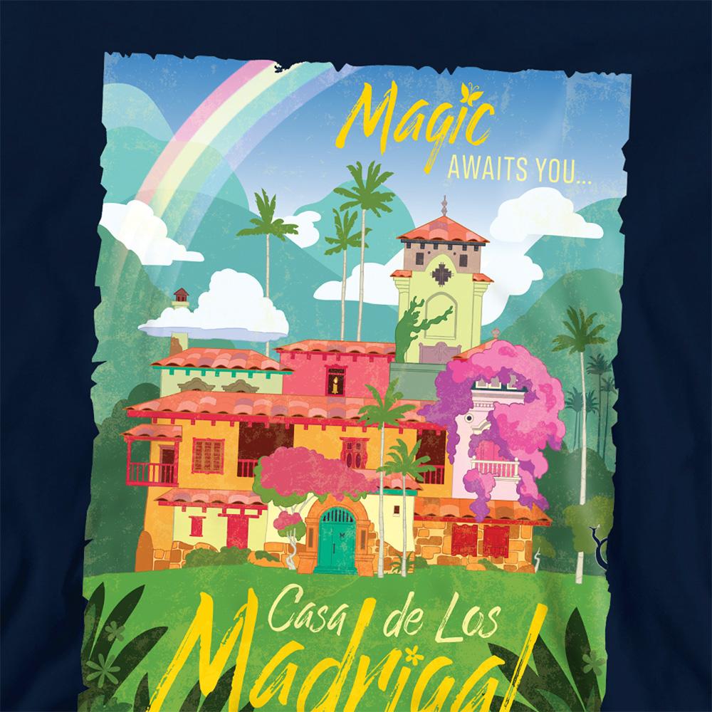 Navy - Back - Encanto Childrens-Kids Magic Awaits You...Casa De Los Madrigal Poster Hoodie