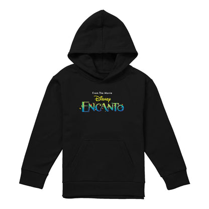 Black - Front - Encanto Childrens-Kids Logo Hoodie