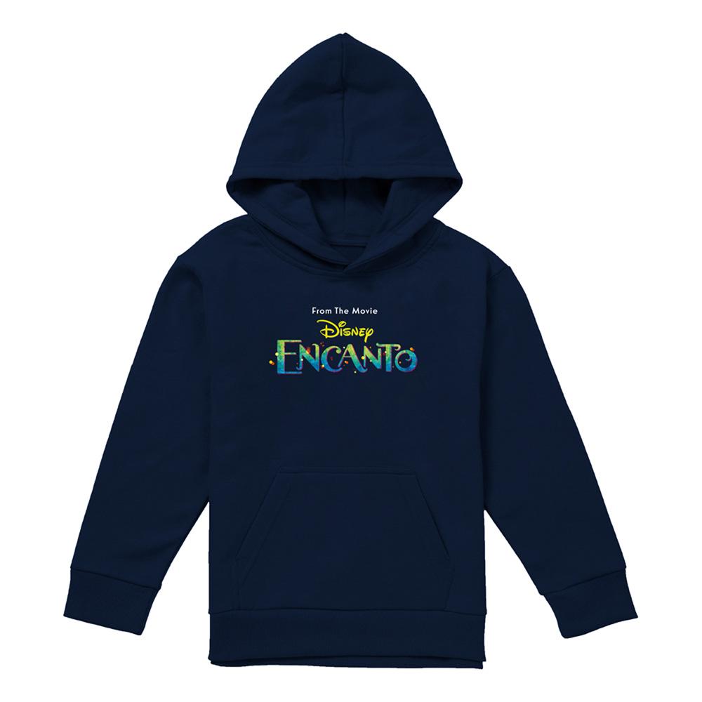 Navy - Front - Encanto Childrens-Kids Logo Hoodie