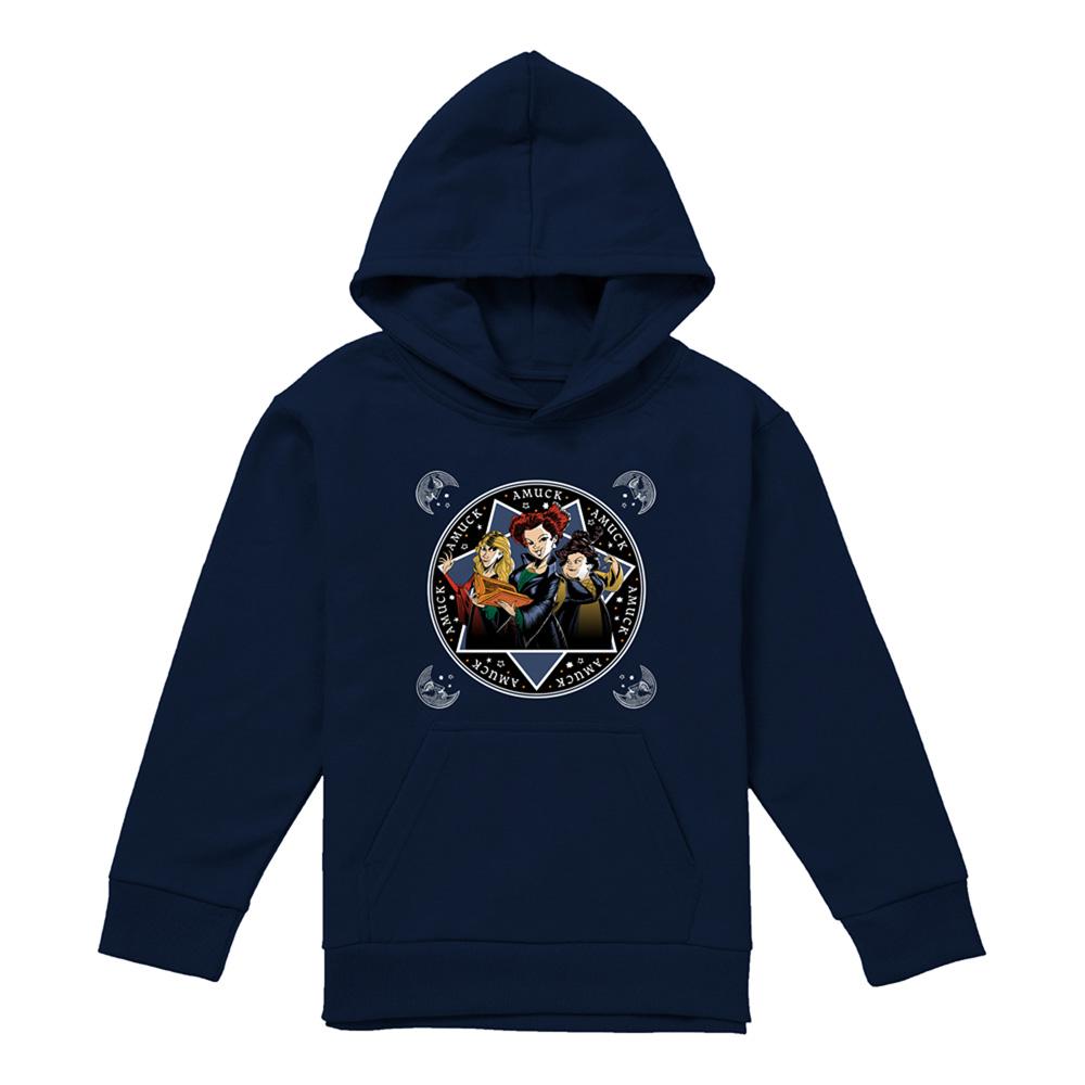 Navy - Front - Hocus Pocus Childrens-Kids Amuck, Amuck, Amuck Sanderson Sisters Hoodie
