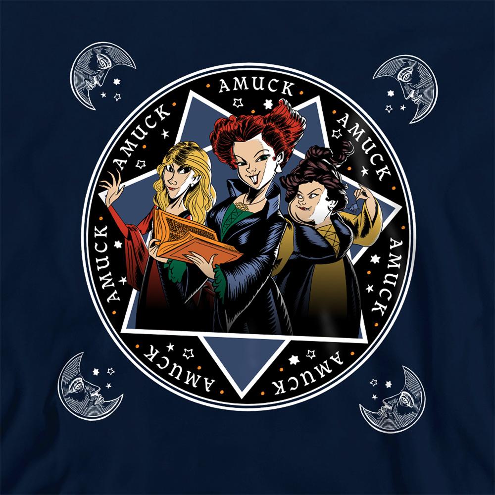 Navy - Back - Hocus Pocus Childrens-Kids Amuck, Amuck, Amuck Sanderson Sisters Hoodie