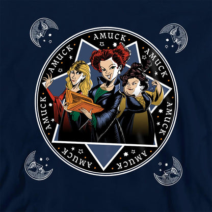 Navy - Back - Hocus Pocus Childrens-Kids Amuck, Amuck, Amuck Sanderson Sisters Hoodie