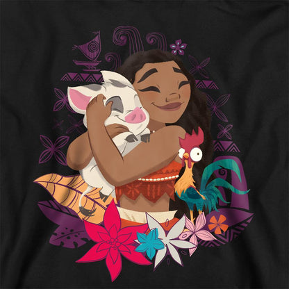 Black - Back - Moana Childrens-Kids Pua & Hei Hei Love Hoodie