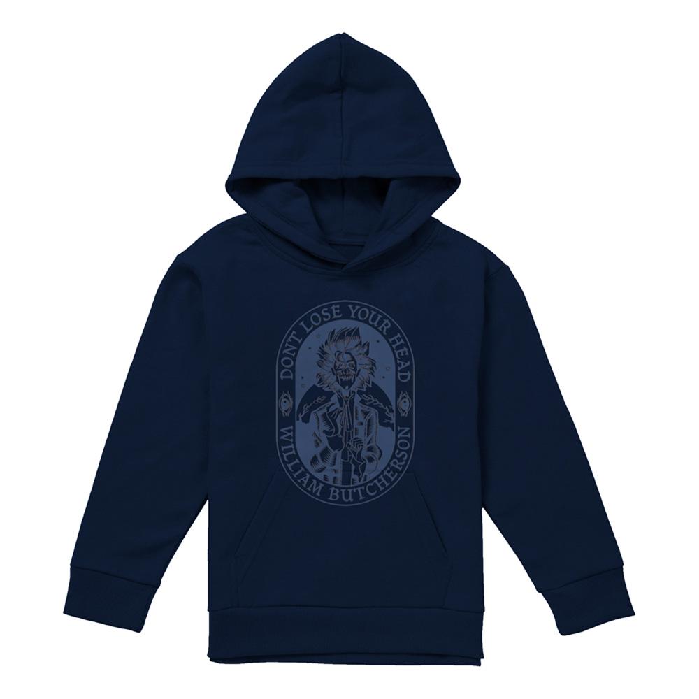 Navy - Front - Hocus Pocus Childrens-Kids Don´t Lose Your Head William Butcherson Hoodie