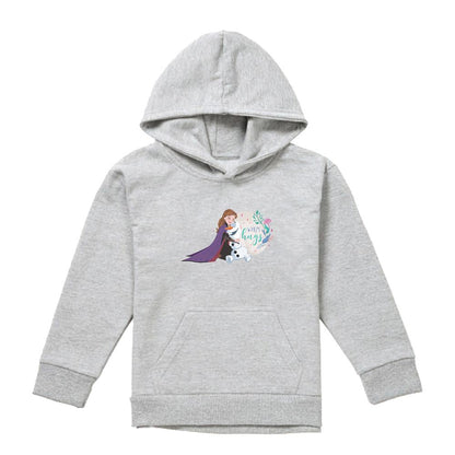 Athletic Heather - Front - Frozen Childrens-Kids Like Warm Hugs Anna And Olaf Heather Pullover Hoodie