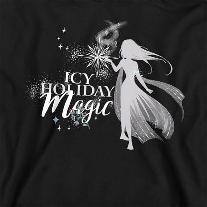 Black - Back - Frozen Childrens-Kids Icy Holiday Magic Elsa Christmas Pullover Hoodie