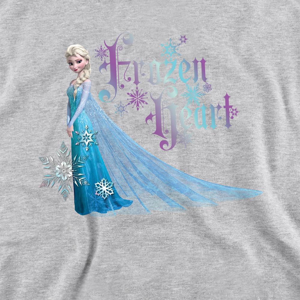 Athletic Heather - Back - Frozen Childrens-Kids Frozen Heart Elsa Heather Pullover Hoodie