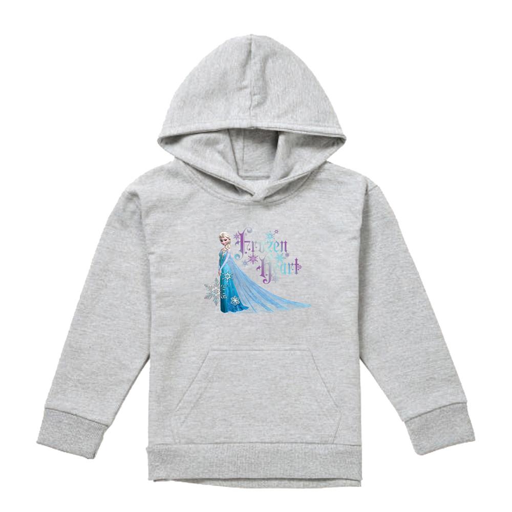 Athletic Heather - Front - Frozen Childrens-Kids Frozen Heart Elsa Heather Pullover Hoodie