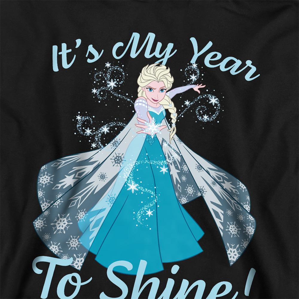 Black - Back - Frozen Childrens-Kids My Year To Shine New Year Pullover Hoodie