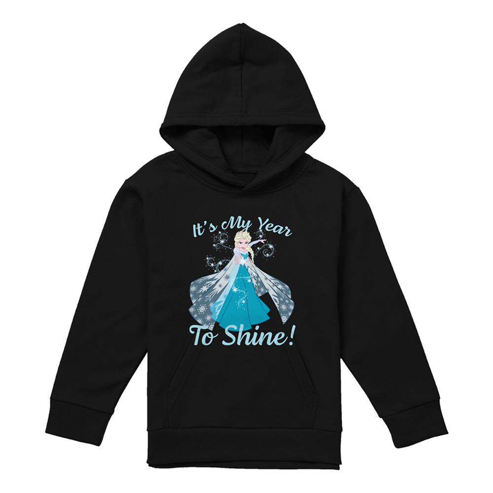 Navy - Front - Frozen Childrens-Kids My Year To Shine New Year Pullover Hoodie