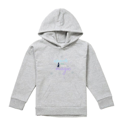 Athletic Heather - Front - Frozen Childrens-Kids Spark Your Own Magic Elsa Silhouette Heather Pullover Hoodie