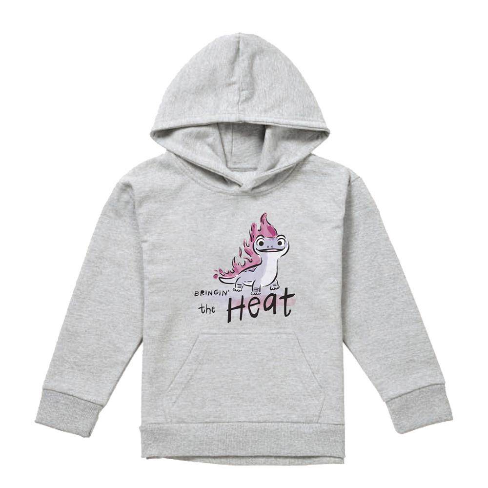 Athletic Heather - Front - Frozen Childrens-Kids Is Bringin´ The Heat Bruni The Fire Spirit Heather Pullover Hoodie
