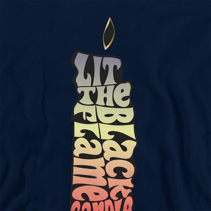 Navy - Back - Hocus Pocus Childrens-Kids Lit The Black Flame Candle Hoodie