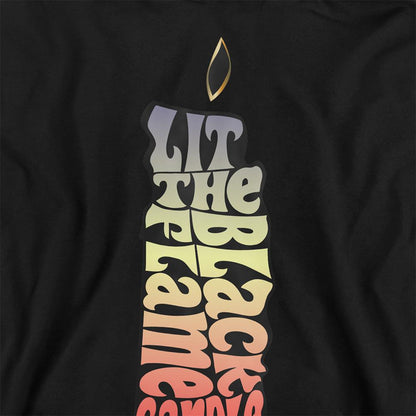Black - Back - Hocus Pocus Childrens-Kids Lit The Black Flame Candle Hoodie