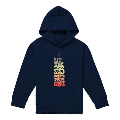 Navy - Front - Hocus Pocus Childrens-Kids Lit The Black Flame Candle Hoodie