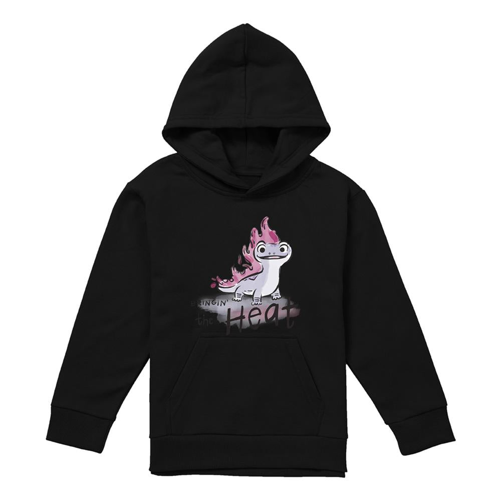 Black - Front - Frozen Childrens-Kids Bringin´ The Heat Bruni The Fire Spirit Hoodie