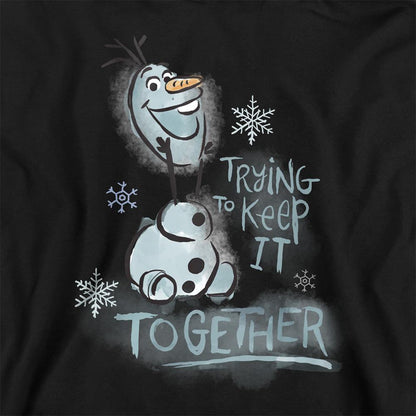 Black - Back - Frozen Childrens-Kids Trying To Keep It Together Olaf Hoodie