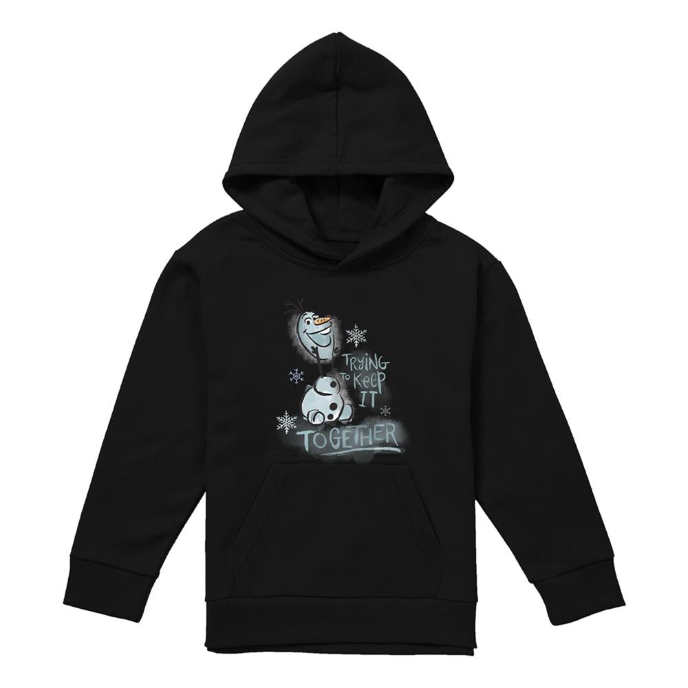 Black - Front - Frozen Childrens-Kids Trying To Keep It Together Olaf Hoodie