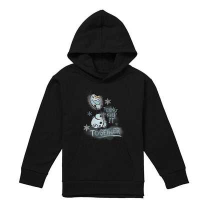 Black - Front - Frozen Childrens-Kids Trying To Keep It Together Olaf Hoodie