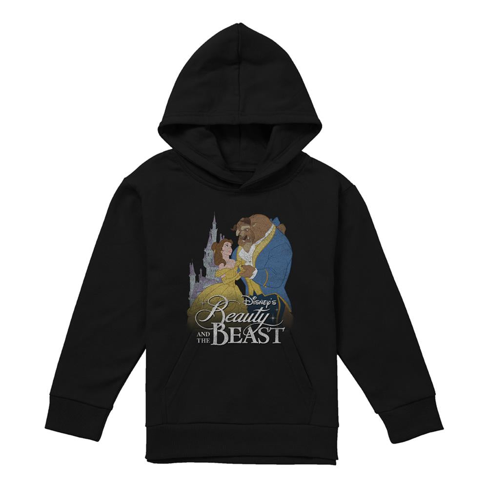 Navy - Front - Beauty And The Beast Childrens-Kids Belle Beast Castle Hoodie