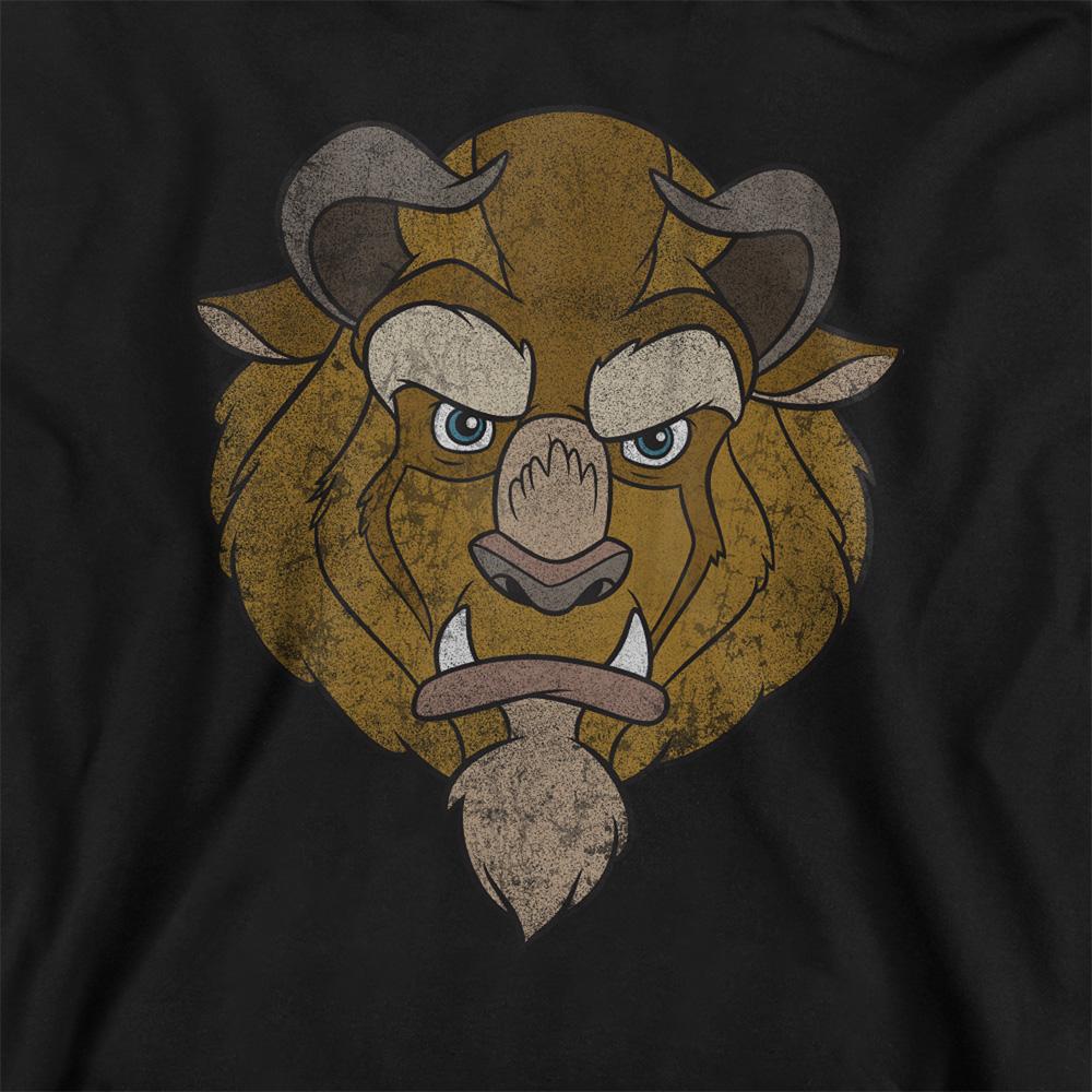 Black - Back - Beauty And The Beast Childrens-Kids Beast Head Hoodie