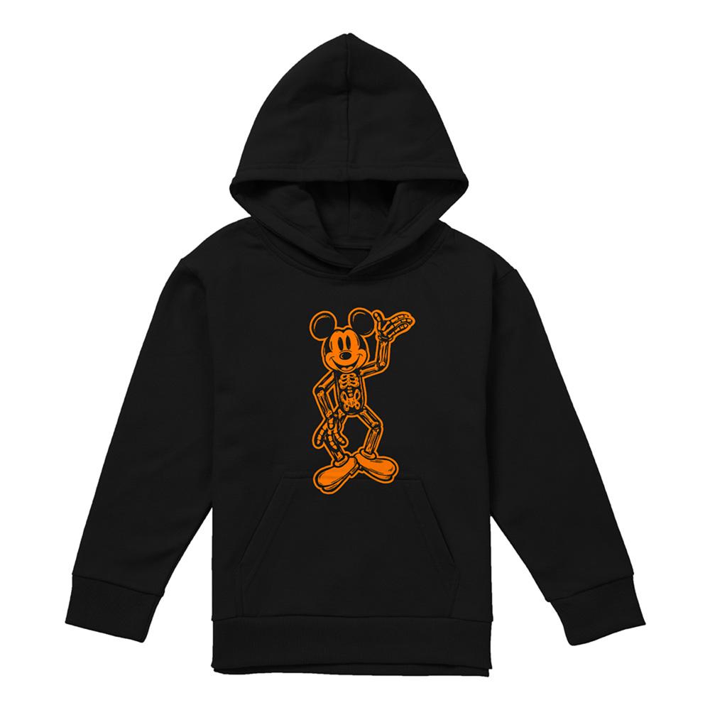 Navy - Front - Disney Childrens-Kids Mickey Mouse Skeleton Pullover Hoodie