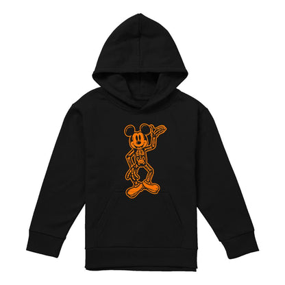 Navy - Front - Disney Childrens-Kids Mickey Mouse Skeleton Pullover Hoodie
