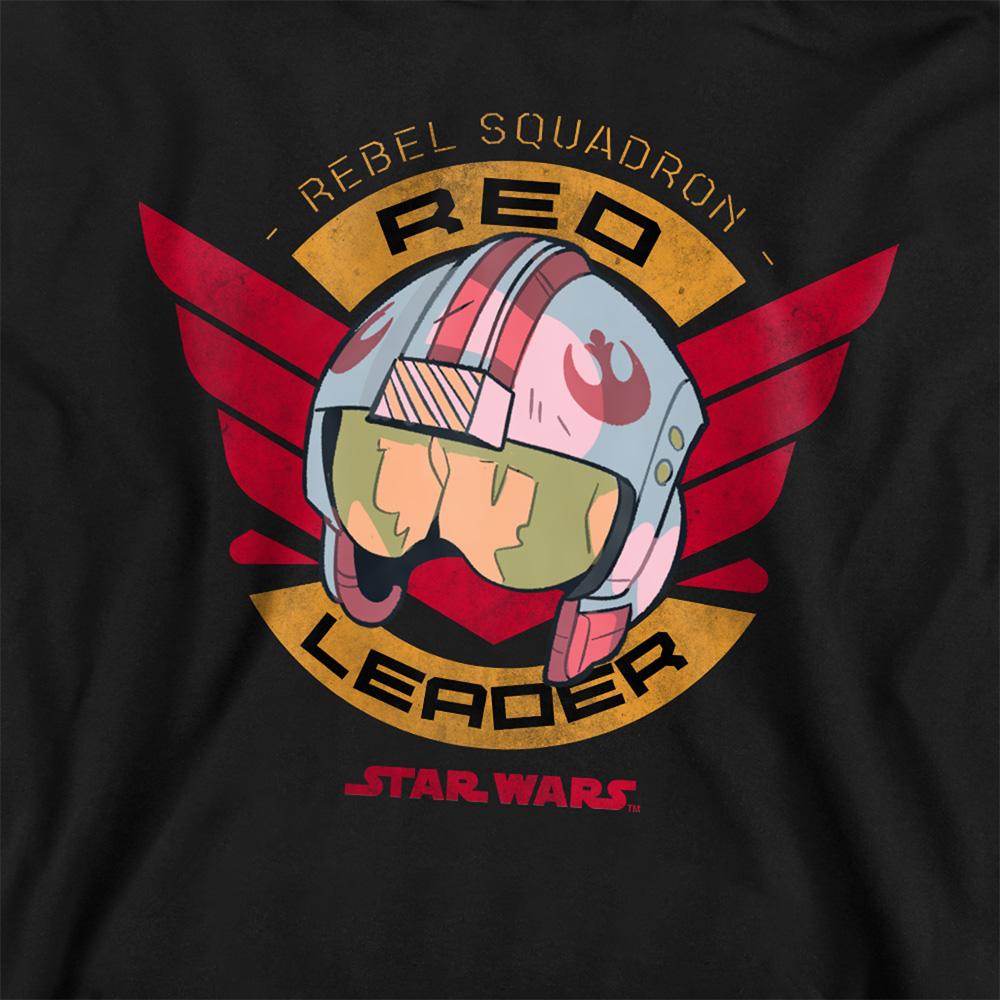 Black - Back - Star Wars Childrens-Kids Red Leader Hoodie
