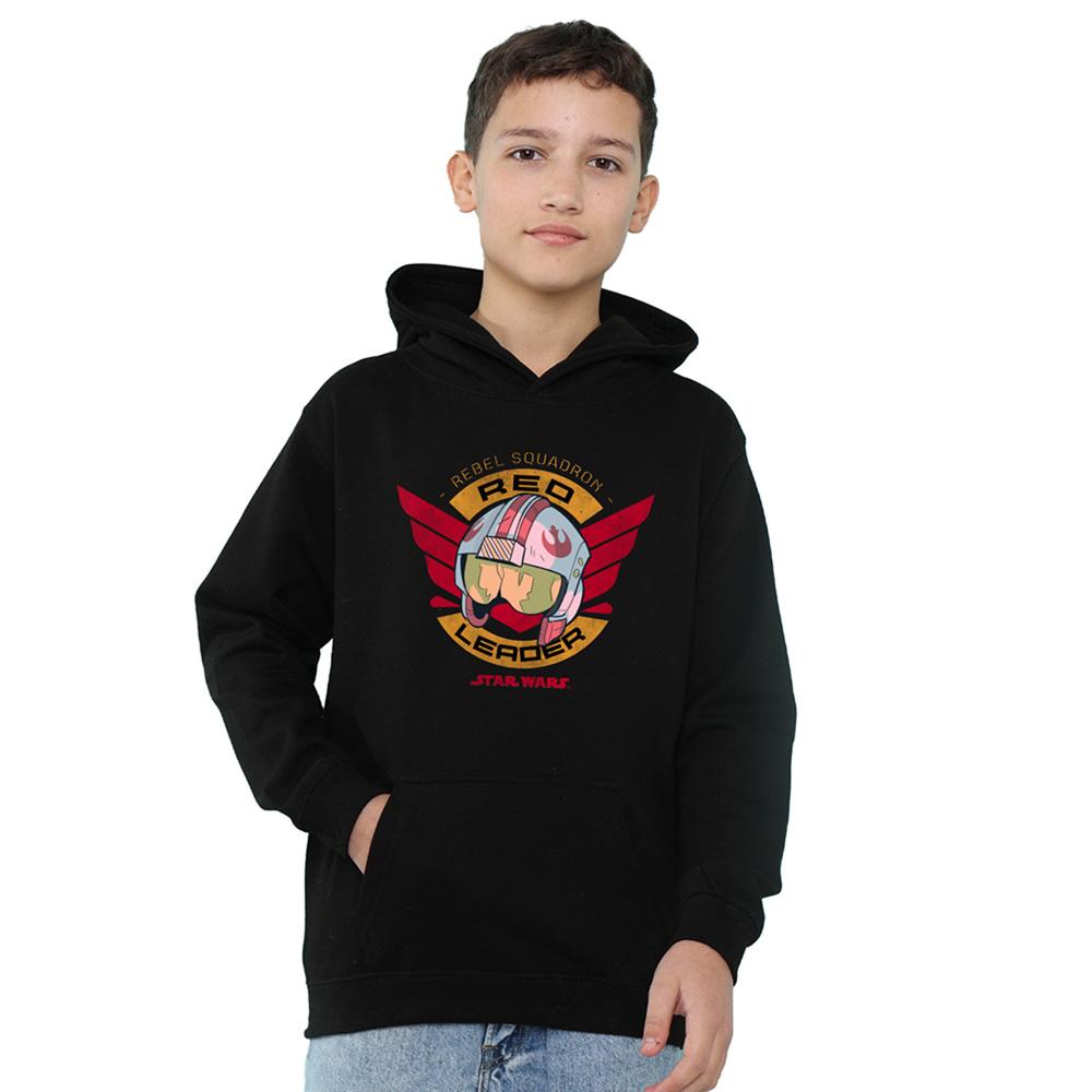 Navy - Front - Star Wars Childrens-Kids Red Leader Hoodie