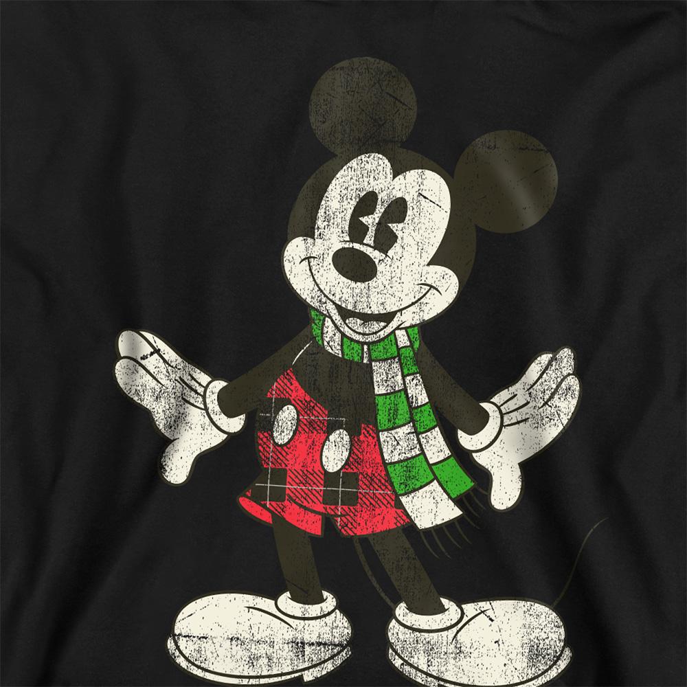 Navy - Back - Mickey Mouse Childrens-Kids Christmas Scarf Hoodie