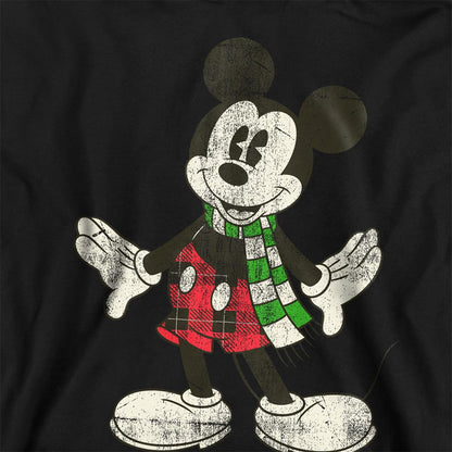 Navy - Back - Mickey Mouse Childrens-Kids Christmas Scarf Hoodie