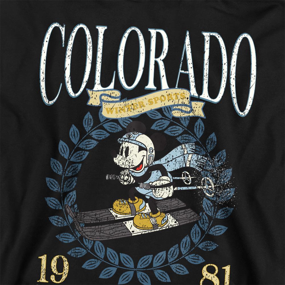 Black - Back - Disney Childrens-Kids Colorado Mickey Mouse Skiing Pullover Hoodie