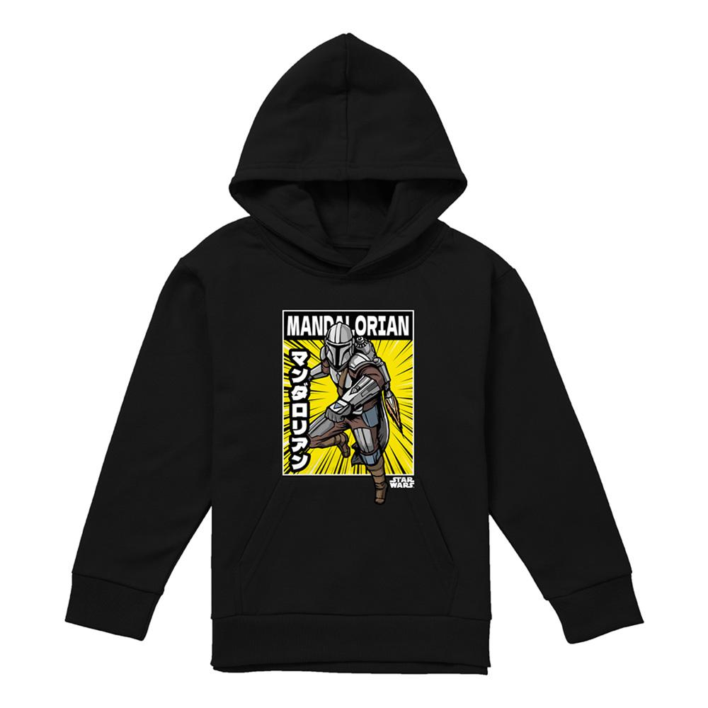Black - Lifestyle - Star Wars The Mandalorian Childrens-Kids Comic Book Pose Hoodie