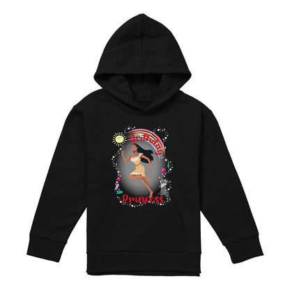 Black - Front - Pocahontas Childrens-Kids Birthday Princess Meeko Heather Hoodie